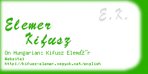 elemer kifusz business card